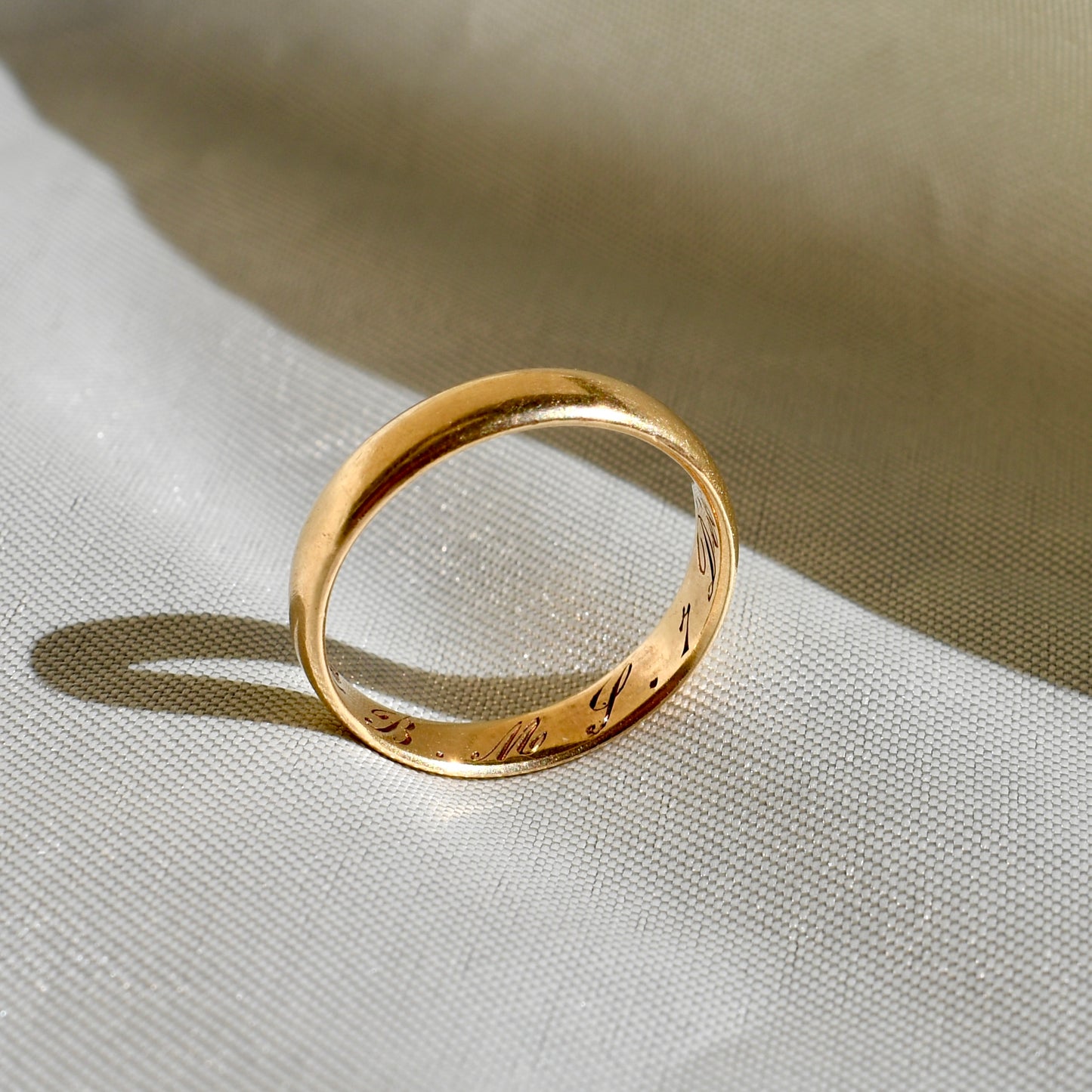 Antique wedding band, inscribed December 7, 1875