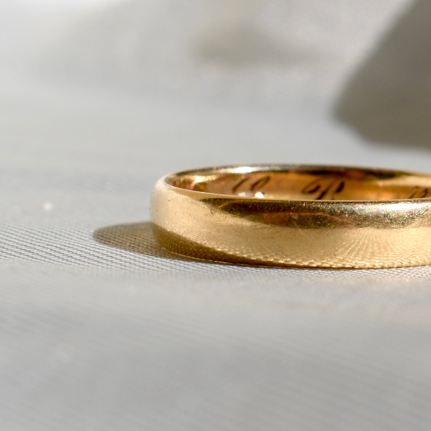 Antique wedding band, inscribed December 7, 1875