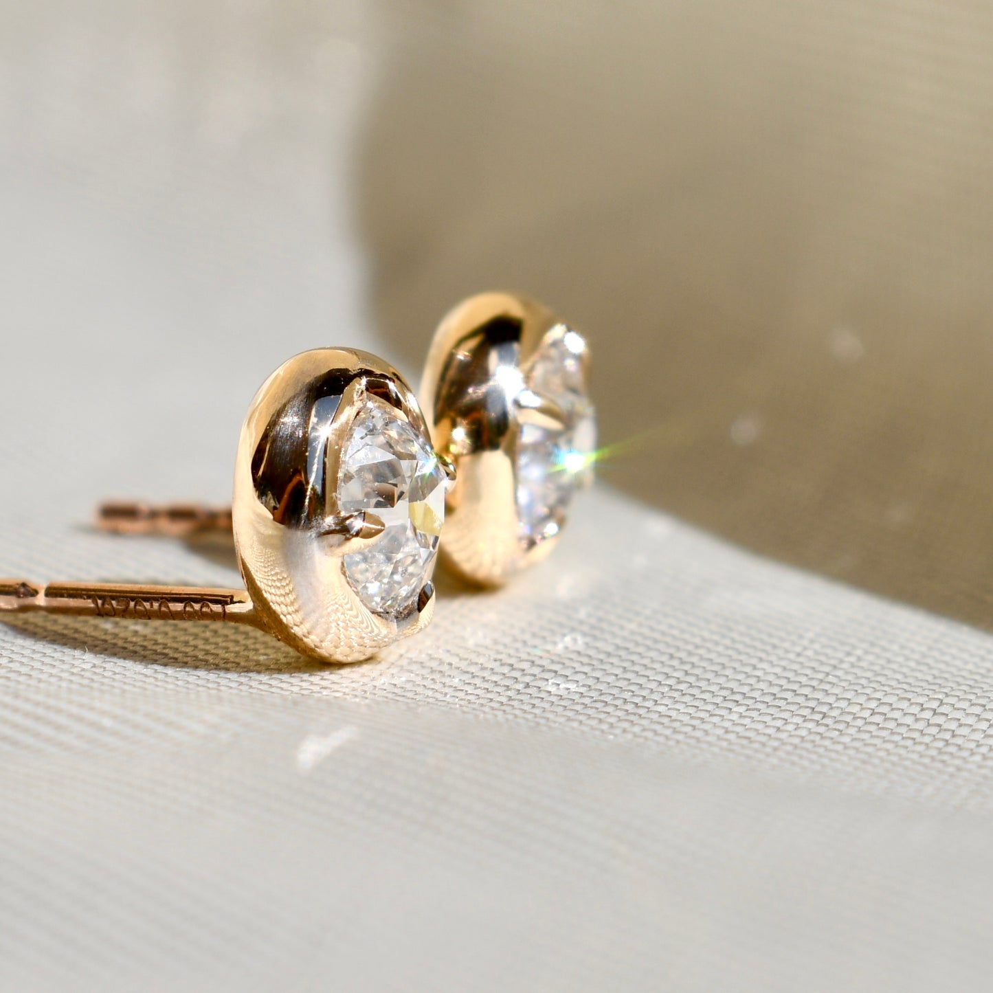 1.25 ct old European cut diamond studs