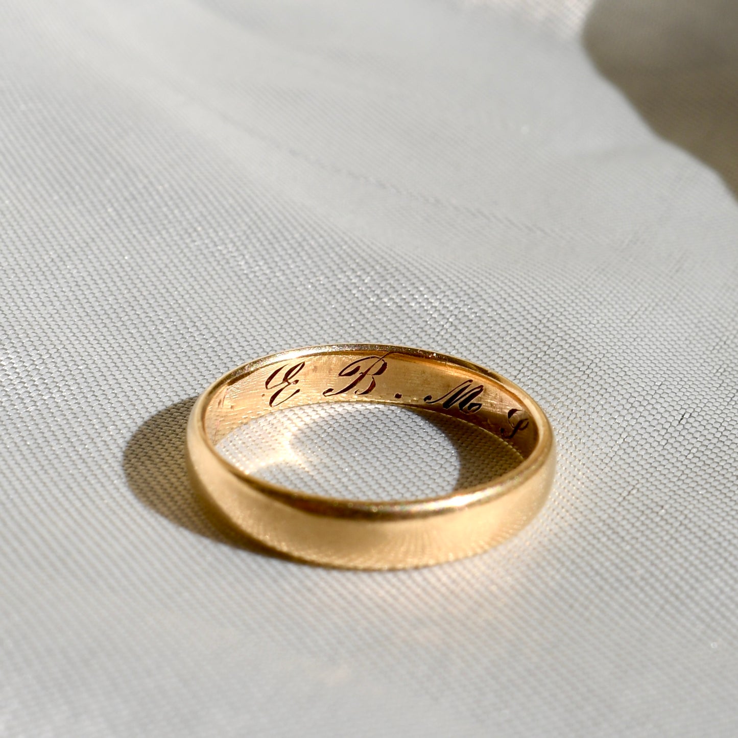 Antique wedding band, inscribed December 7, 1875