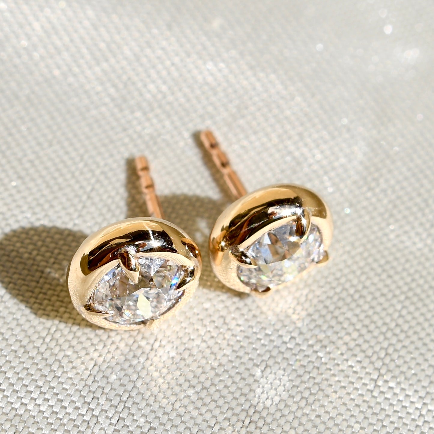 1.25 ct old European cut diamond studs