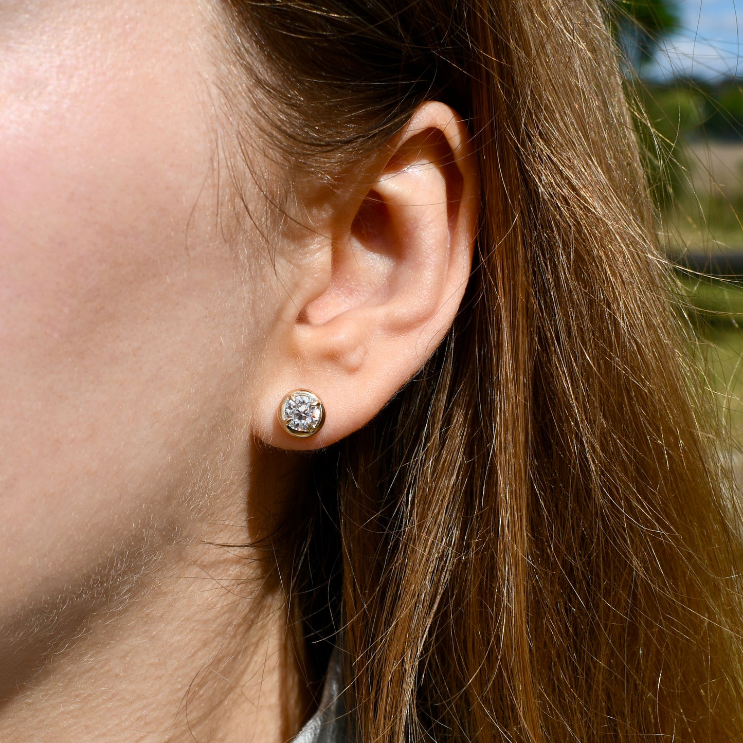 1.25 ct old European cut diamond studs