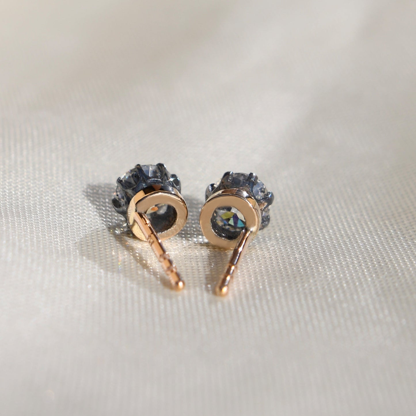 0.81 ct old European cut diamond studs