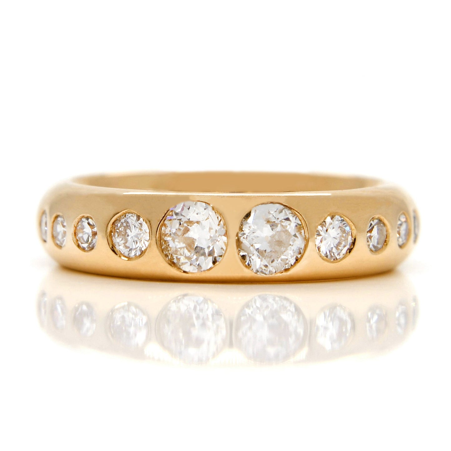 Installment 6/7 - Vintage 0.90 ct old European cut diamond band ring