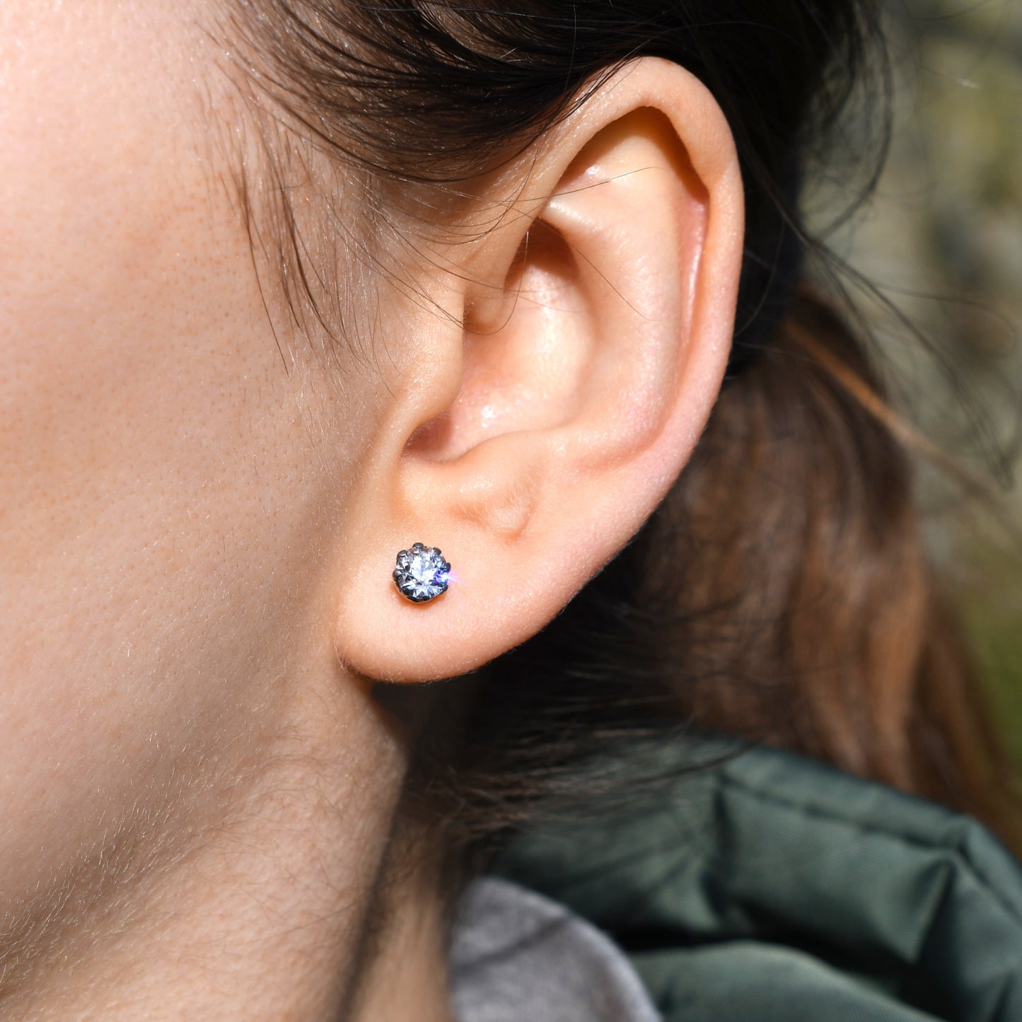 0.81 ct old European cut diamond studs