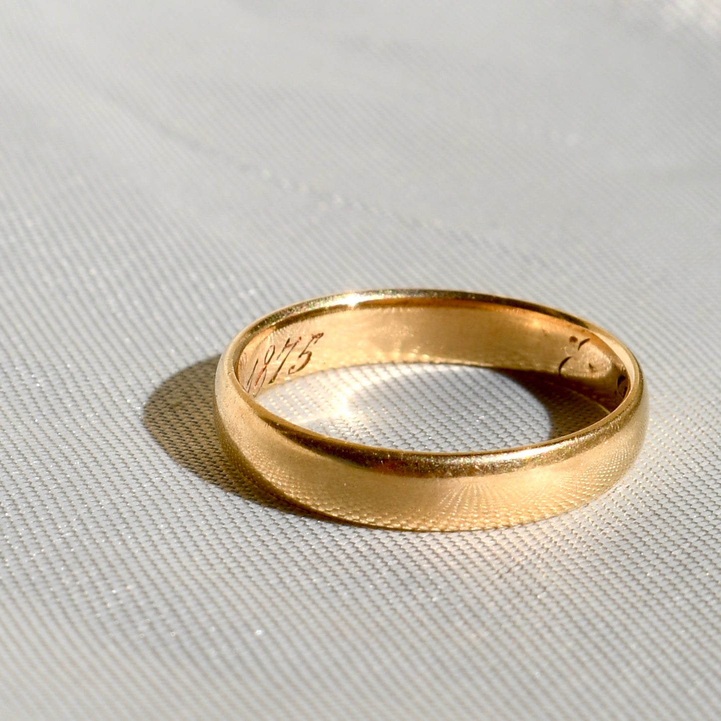 Antique wedding band, inscribed December 7, 1875