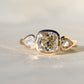 1.78 ct old mine and pear rose cut diamond three stone ring