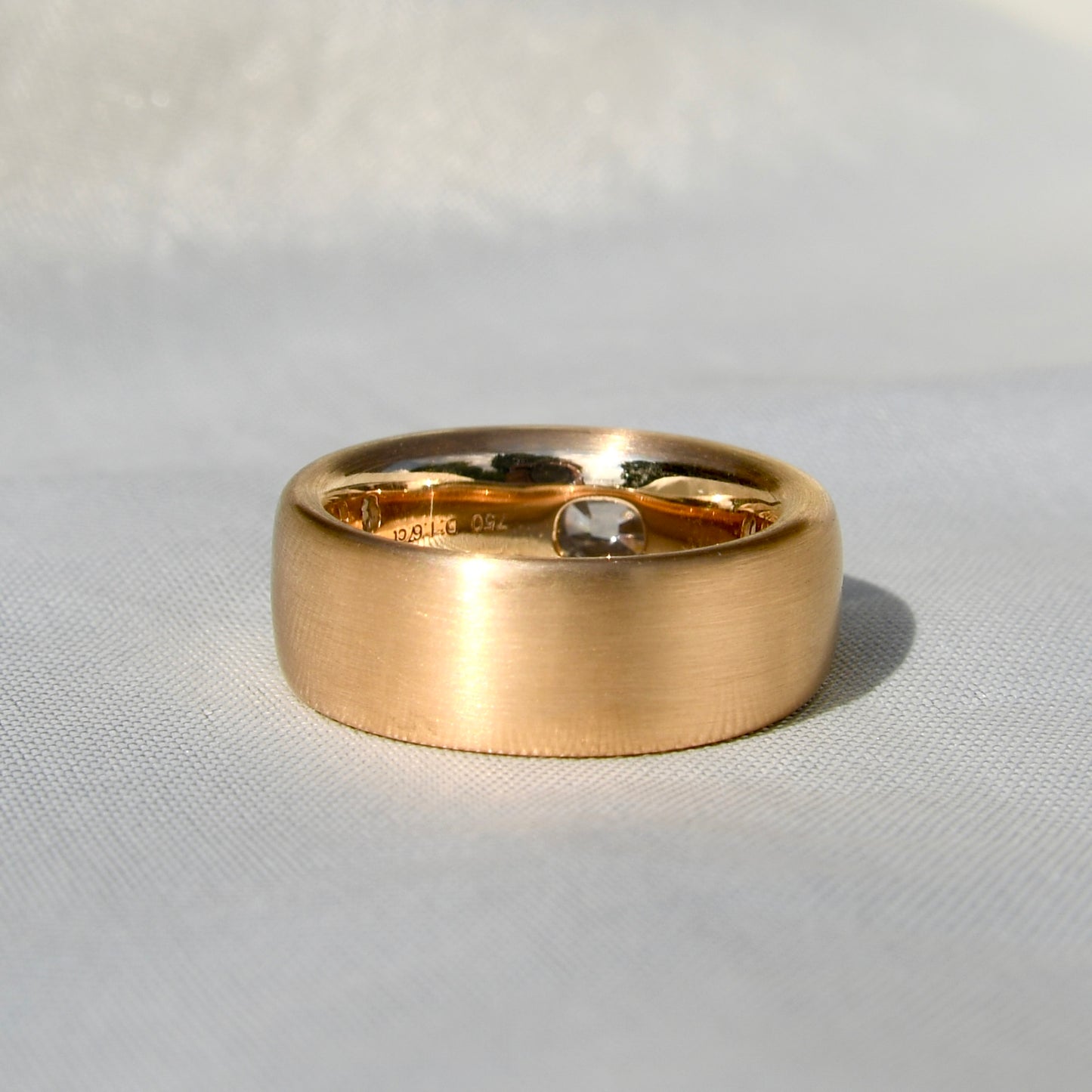 1.67 ct elongated old mine cut diamond band ring