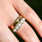 Antique natural pearl and diamond band ring