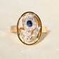 Sapphire and rose cut diamond tulip ring