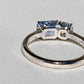 0.93 ct Ceylon sapphire and old mine cut diamond toi et moi ring