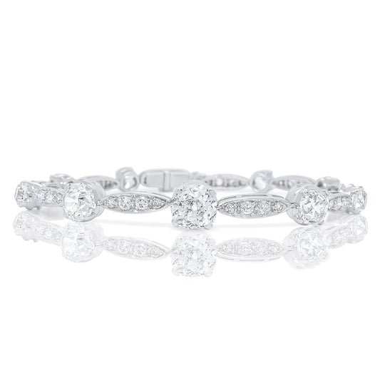Antique 8.33 ct old mine cut diamond bracelet