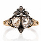 Installment 1/9 - Antique Georgian rose cut diamond double heart ring, 18th century
