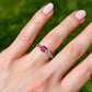 Burmese ruby and brilliant cut diamond Toi et Moi ring