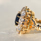 1.15 ct sapphire and old mine cut diamond cluster ring