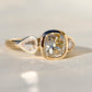 1.78 ct old mine and pear rose cut diamond three stone ring