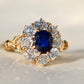1.15 ct sapphire and old mine cut diamond cluster ring