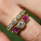 0.60 ct peruzzi cut diamond five stone band ring