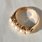 Antique natural pearl and diamond band ring