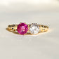 Burmese ruby and brilliant cut diamond Toi et Moi ring