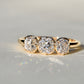 0.53 ct old mine cut diamond three stone ring
