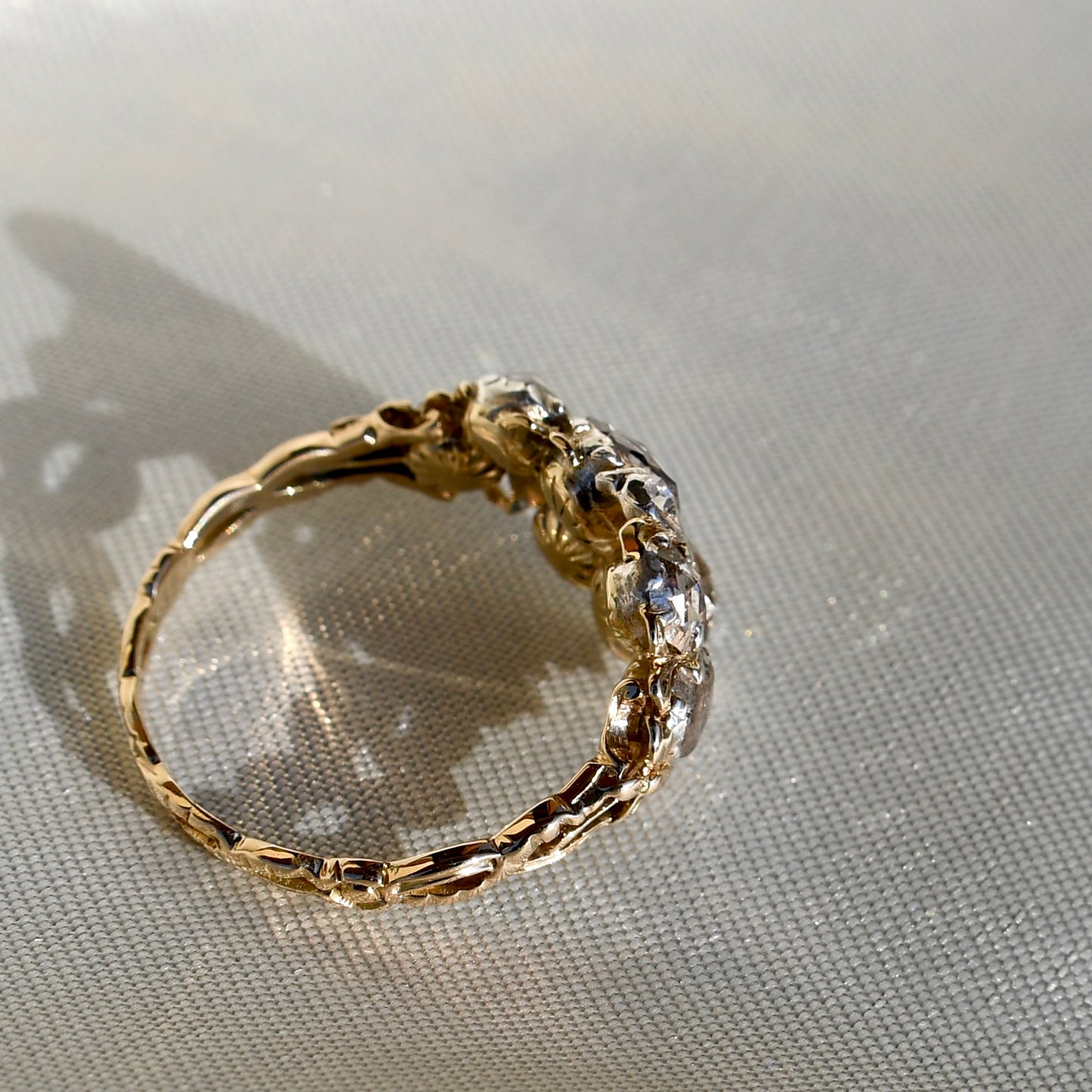 Antique Rococo rose cut diamond Giardinetti ring, France around 1760
