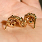 1.46 ct old mine cut diamond swirl stud earrings