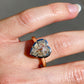 3.12 ct heart rose cut diamond solitaire ring