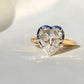 3.12 ct heart rose cut diamond solitaire ring