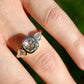 1.78 ct old mine and pear rose cut diamond three stone ring