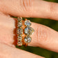 0.61 ct old pear and old mine cut diamond three stone ring