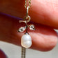 Natural saltwater baroque pearl and rose cut diamond pendant