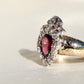 Antique Victorian crowned heart garnet and rose cut diamond ring