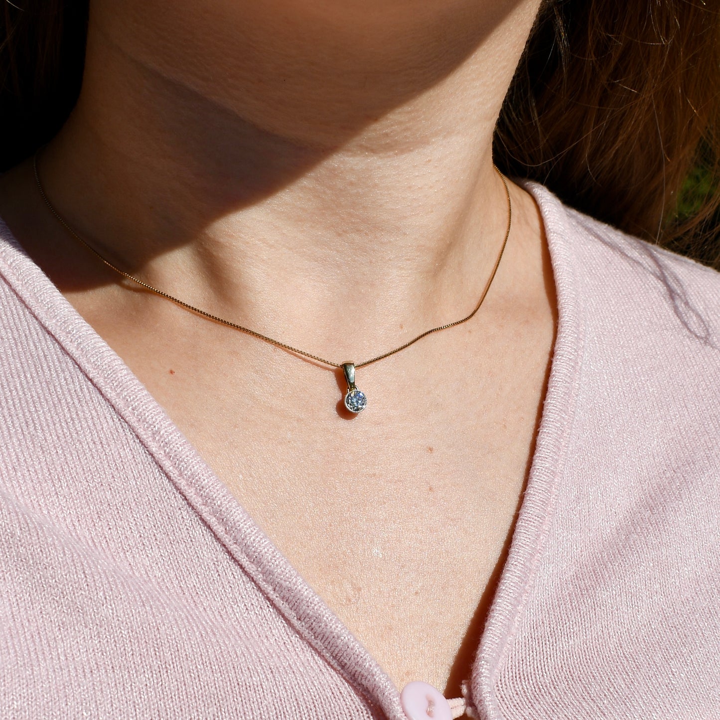 0.42 ct old European cut diamond pendant