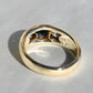 Vintage sapphire and 0.48 ct old European cut diamond band ring
