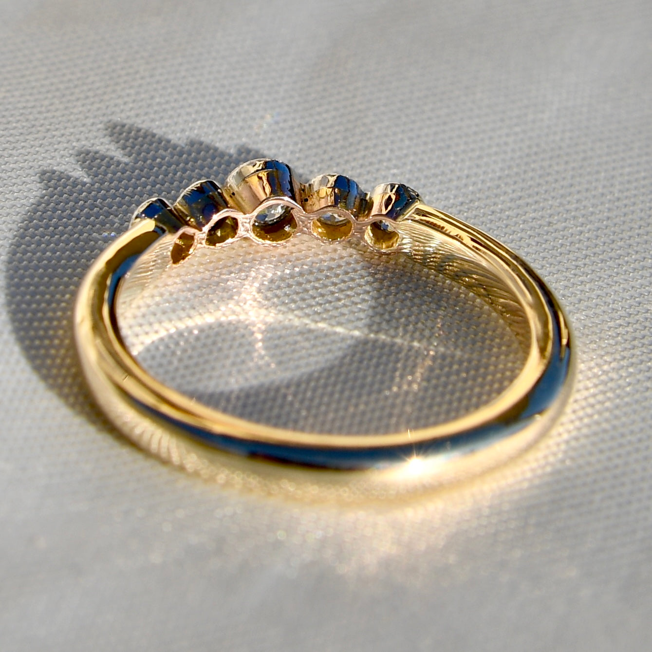 0.28 ct old European cut diamond band ring