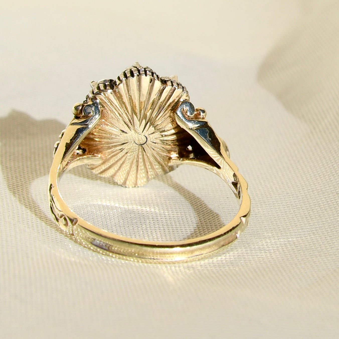 Antique 0.74 ct rose cut diamond cluster ring