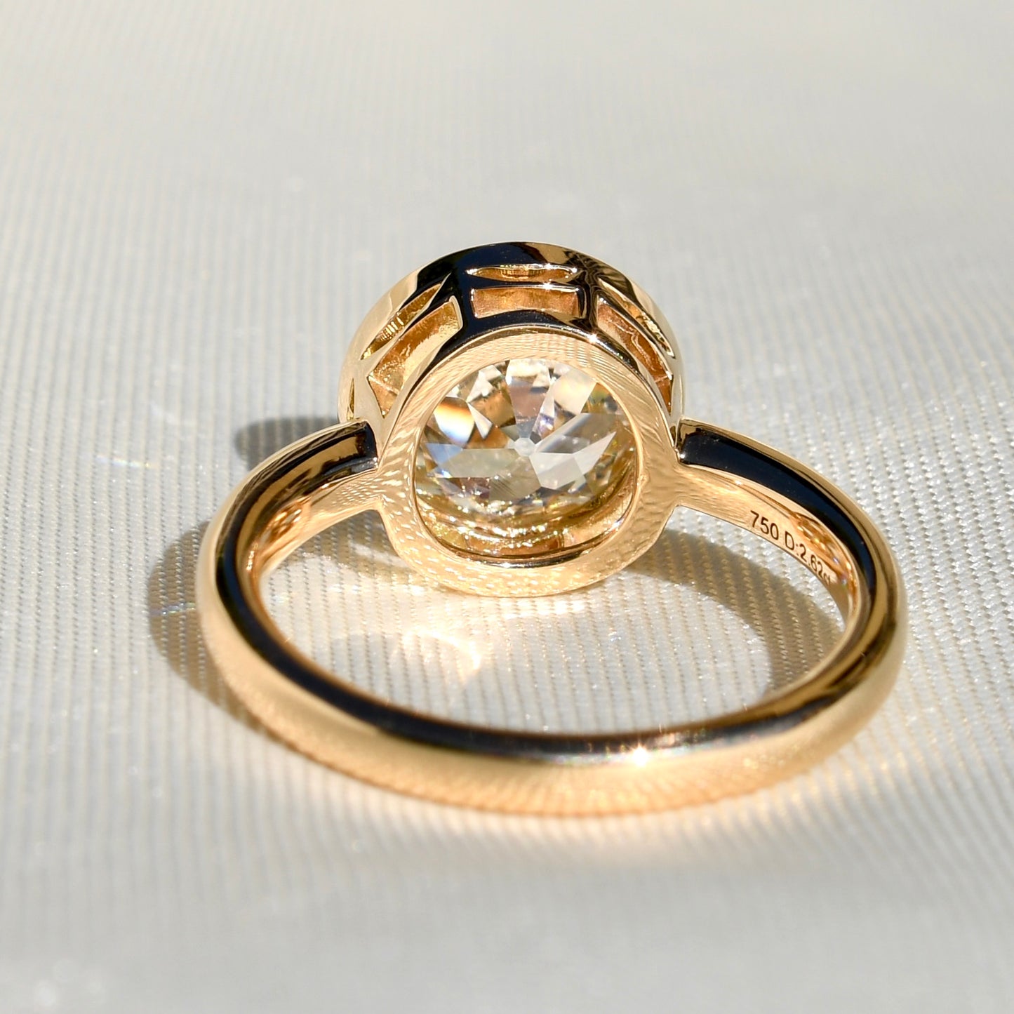 2.62 ct old European cut diamond solitaire ring