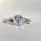 0.96 ct old mine cut diamond tulip solitaire ring