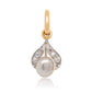 Natural saltwater pearl and diamond tulip pendant
