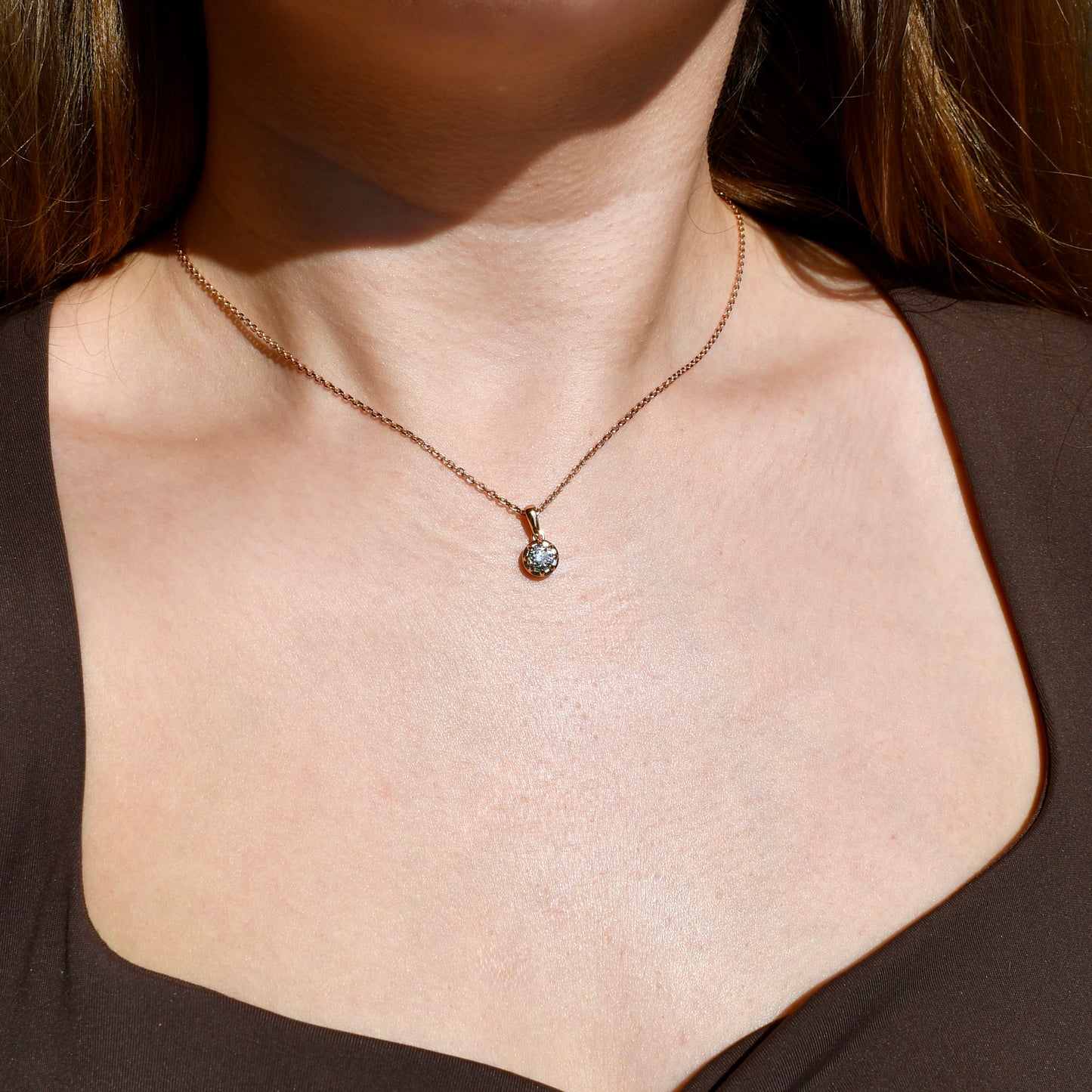 0.61 ct old European cut diamond pendant