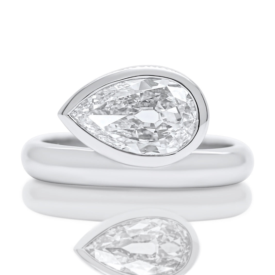 1.11 ct pear cut diamond solitaire ring