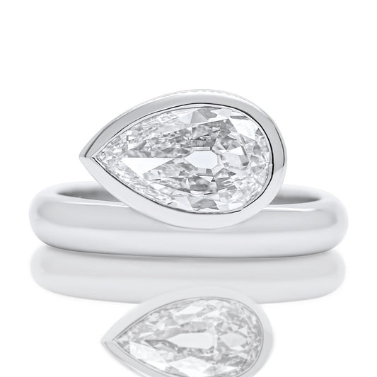 1.11 ct pear cut diamond solitaire ring