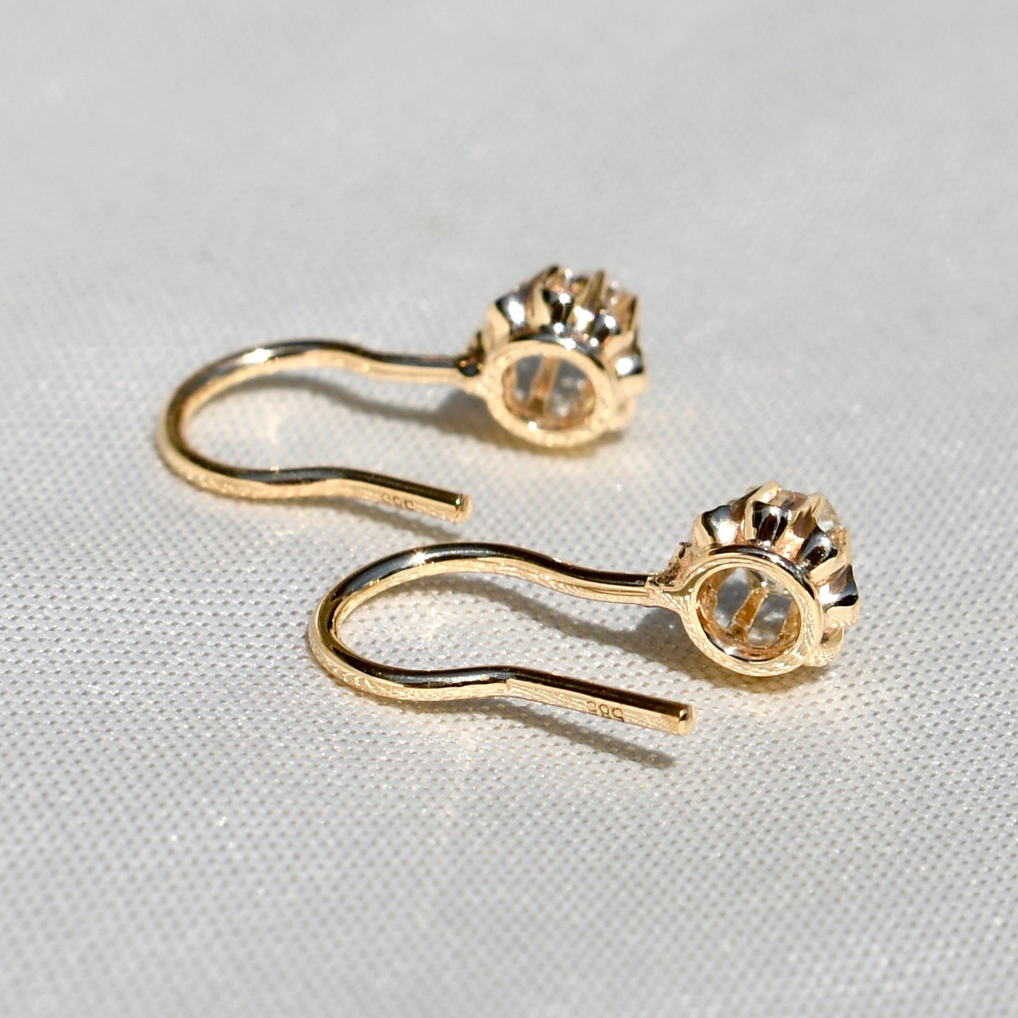 Antique 0.42 ct old mine cut diamond buttercup earrings