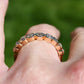 0.57 ct hexagonal, old mine and peruzzi cut diamond nine stone ring
