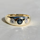 Vintage sapphire and 0.48 ct old European cut diamond band ring