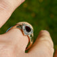 Antique Victorian crowned heart garnet and rose cut diamond ring