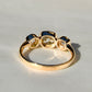 0.86 ct old mine cut diamond three stone ring