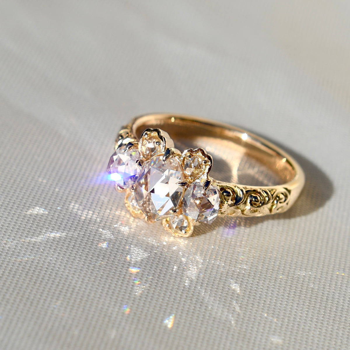 Installment 1/4 - 1.95 ct rose cut diamond ring