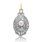 Art déco 0.48 ct peruzzi, rose cut diamond and pearl pendant
